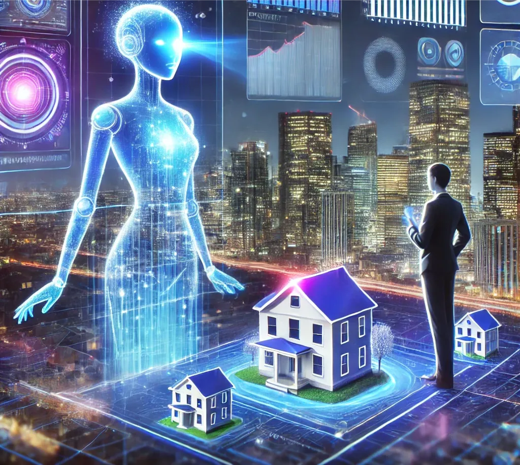 DALL·E 2025-03-14 10.38.55 - An illustrated image representing the intersection of artificial intelligence and the real estate market